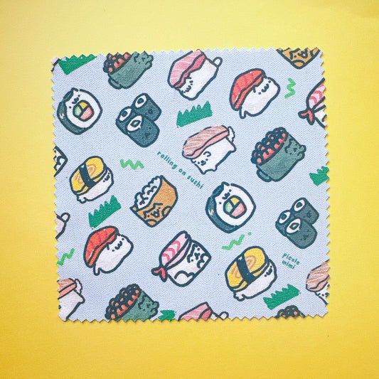 Sushi Cats Microfiber Cleaning Cloth for Glasses & Screens