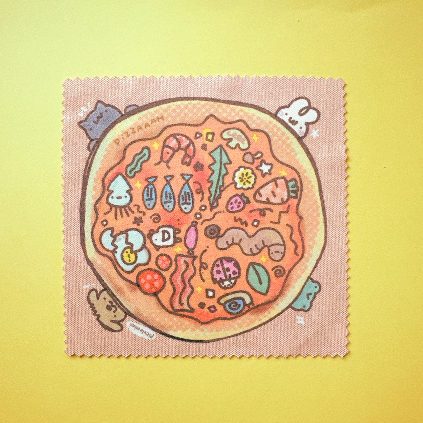 Pizza Friends Microfiber Cleaning Cloth for Glasses & Screens