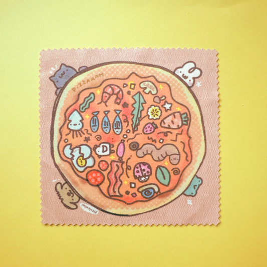 Pizza Friends Microfiber Cleaning Cloth for Glasses & Screens