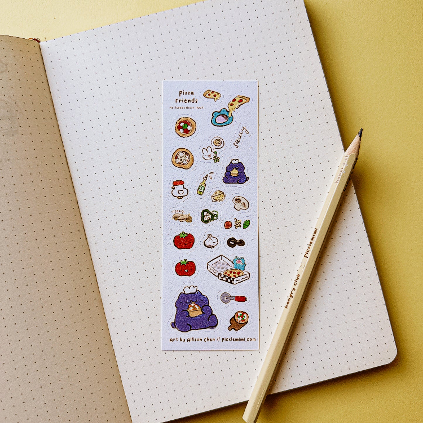 Pizza Friends Textured Sticker Sheet