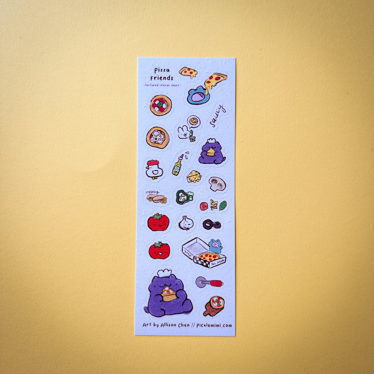 Pizza Friends Textured Sticker Sheet