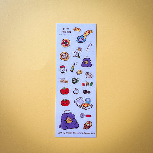 Pizza Friends Textured Sticker Sheet
