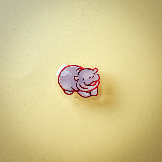 Moodeng Hippo Acrylic Pin