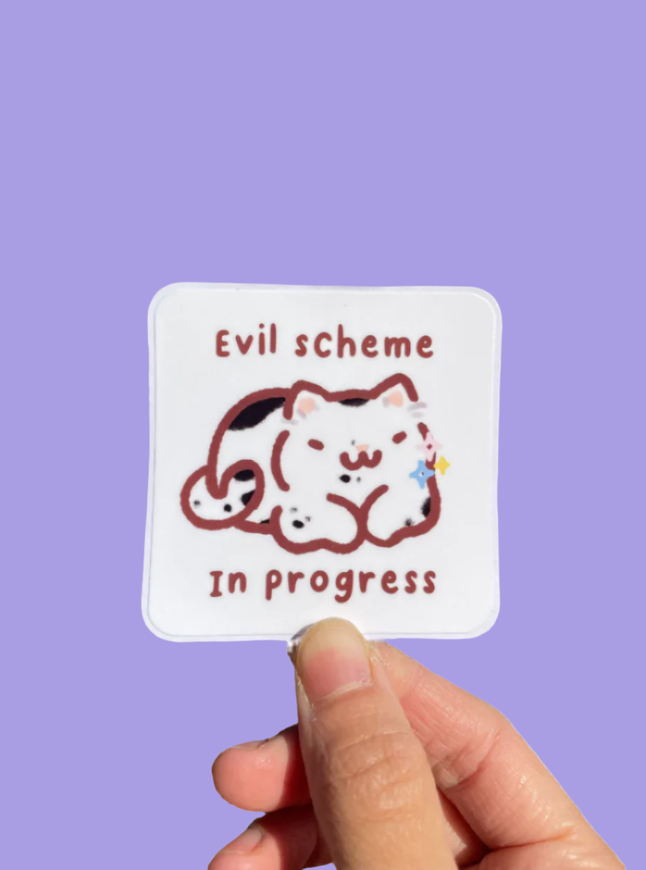 Evil Scheme in Progress Cat Vinly Sticker