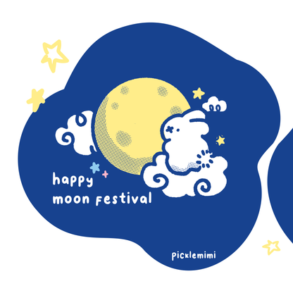 Moon Festival Bunny Stickers - Glow in dark