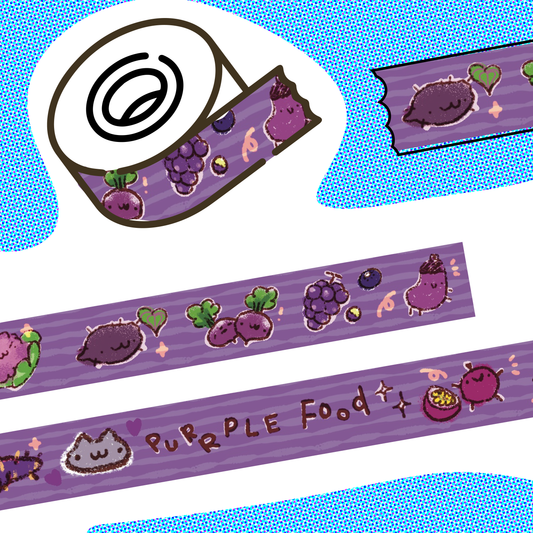 Purple Food Washi Tape - 15mm