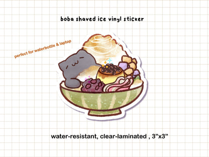 Shaved Ice Cat Vinyl Sticker
