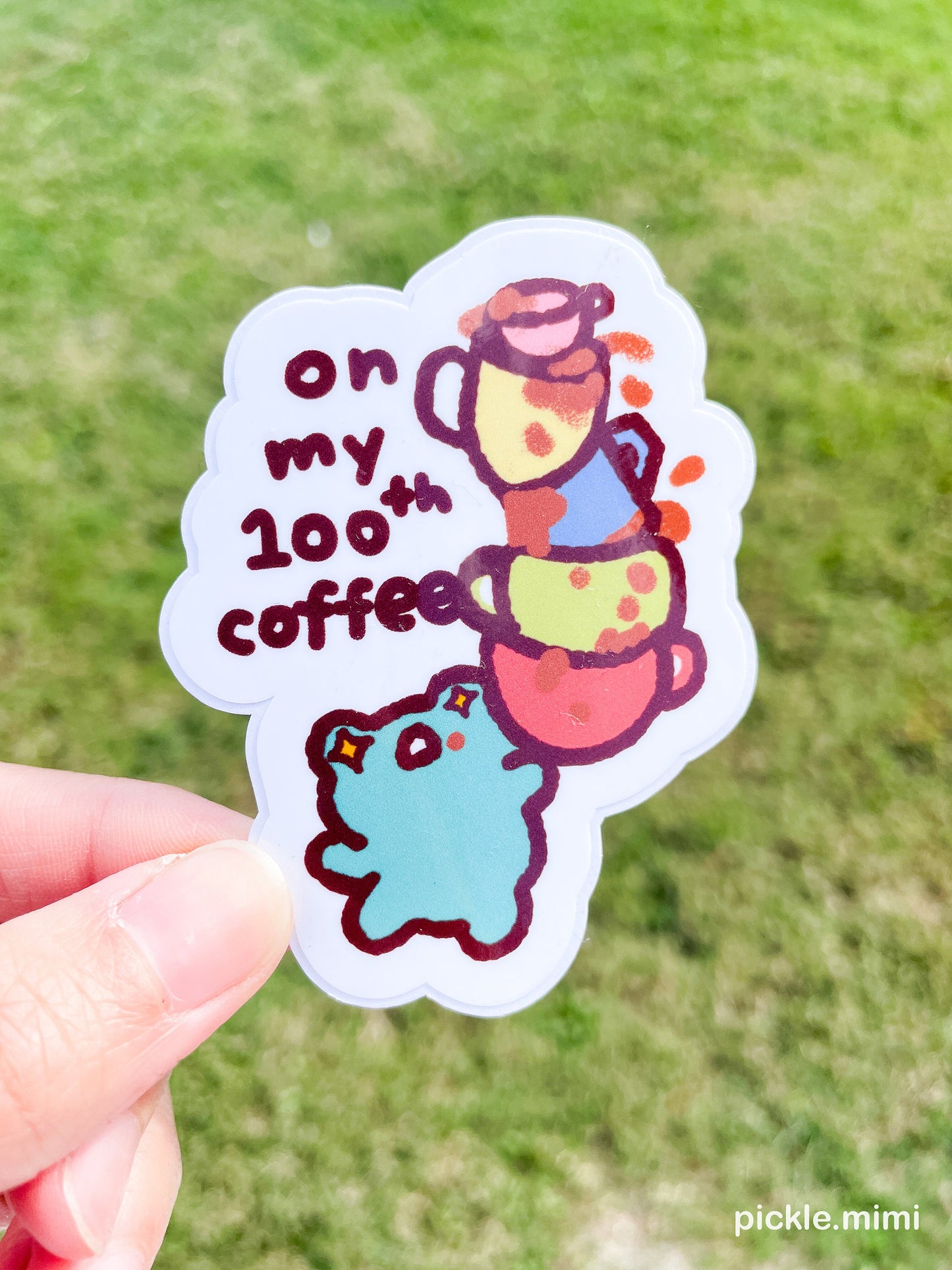 100th Coffee Frog Vinyl Sticker