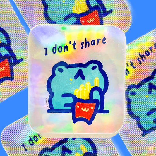 I don't Share Frog Vinyl Sticker